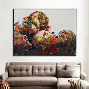 Shai Yossef  painting large/small/medium print on canvas,cute African kids,black art