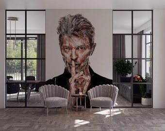 David Bowie portrait - Wallpaper Art- Huge Wall Mural picture ,music ,huge print