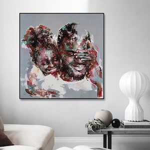 Father and Daughter Canvas Print by Shai Yossef: Black Family Art
