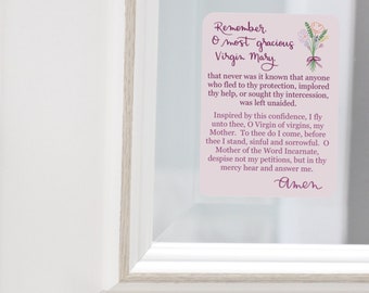 Catholic Memorare- Window/Mirror Cling