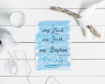 Baptism Card - Catholic Greeting Card - 5x7