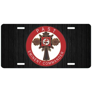 Past Eminent Commander License Plate Tag Masonic Knights Templar York Rite Auto Car