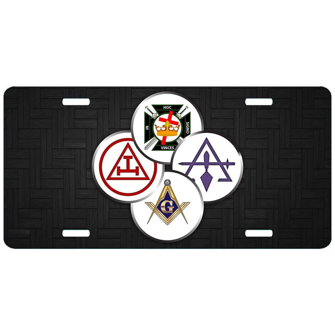 York Rite Circles Masonic License Plate Tag Mason Freemasonry Truck ...
