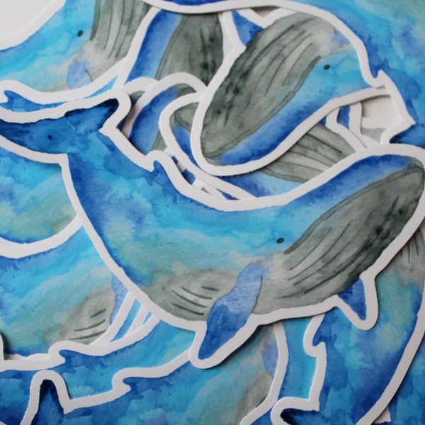 Vinyl watercolour whale sticker > Laptop stickers