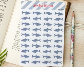 Shark Stickers - Cute Planner Stickers by StickerKitten