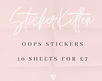 Oops Stickers - 10 Sheets | Planner Stickers Seconds | Grab Bag | Misfits Stickers