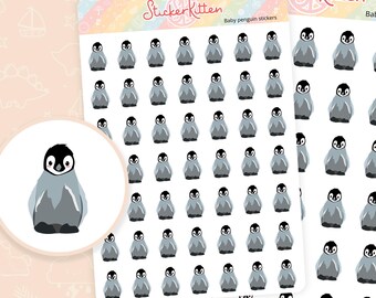 Baby Penguin Stickers - Cute Bird Planner Stickers by StickerKitten UK