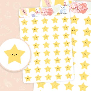 Sterne Aufkleber - Niedliche Happy Star Planer Aufkleber, Lehrer Aufkleber, Back to School, Belohnungstabelle, goldene Stern Aufkleber von StickerKitten UK
