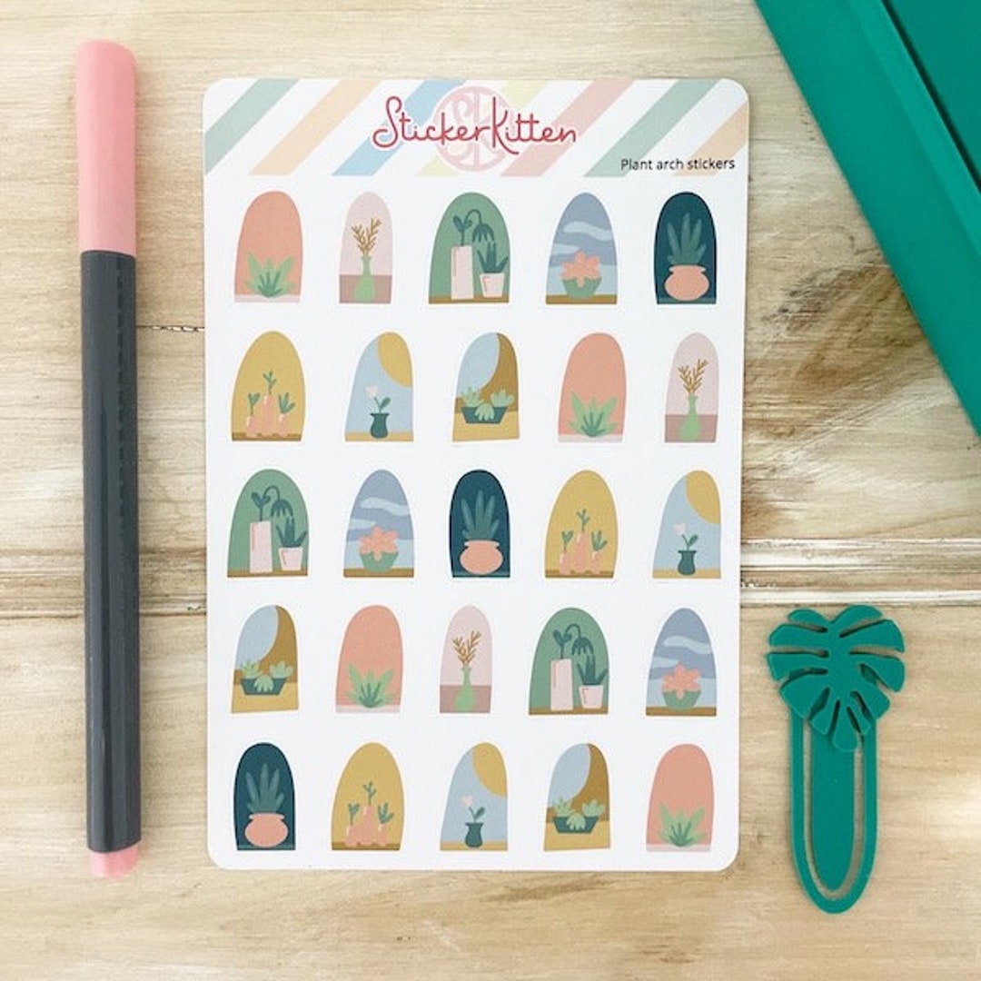 Plant Arch Stickers - Cute Houseplant Planner & Journal Stickers by ...