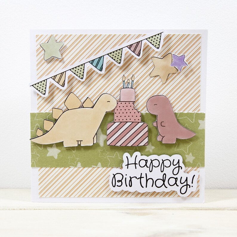 Diecut Dinosaur Ephemera Stickerkitten Birthday Dinos Etsy