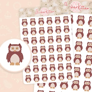 Eulen Aufkleber - Niedliche Wald Planner Aufkleber von StickerKitten UK