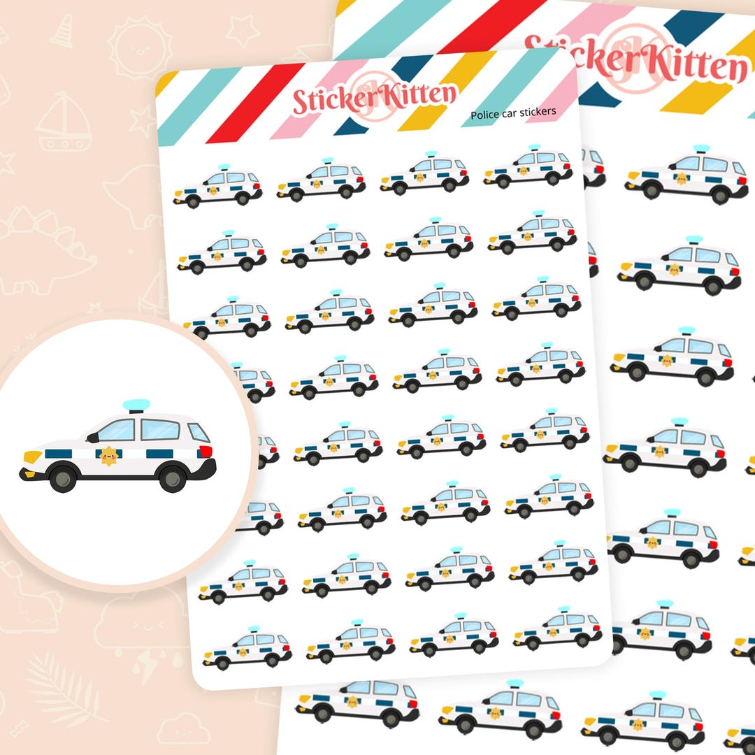 Police Car Stickers – Emergency Vehicle Planner Stickers by ...