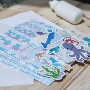 Mermaid Cardmaking Kit - Bastelbogen zum Selberbasteln von Geburtstagskarten, Papier, Karten und Topper