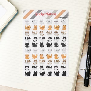 Kitten Stickers - Cute Cat Planner Stickers by StickerKitten