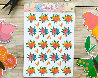Pegatinas con ramos de flores: pegatinas para planificadores de flores, pegatinas para diarios, pegatinas decorativas, pegatinas para jardines, pegatinas florales, pegatinas para ramos