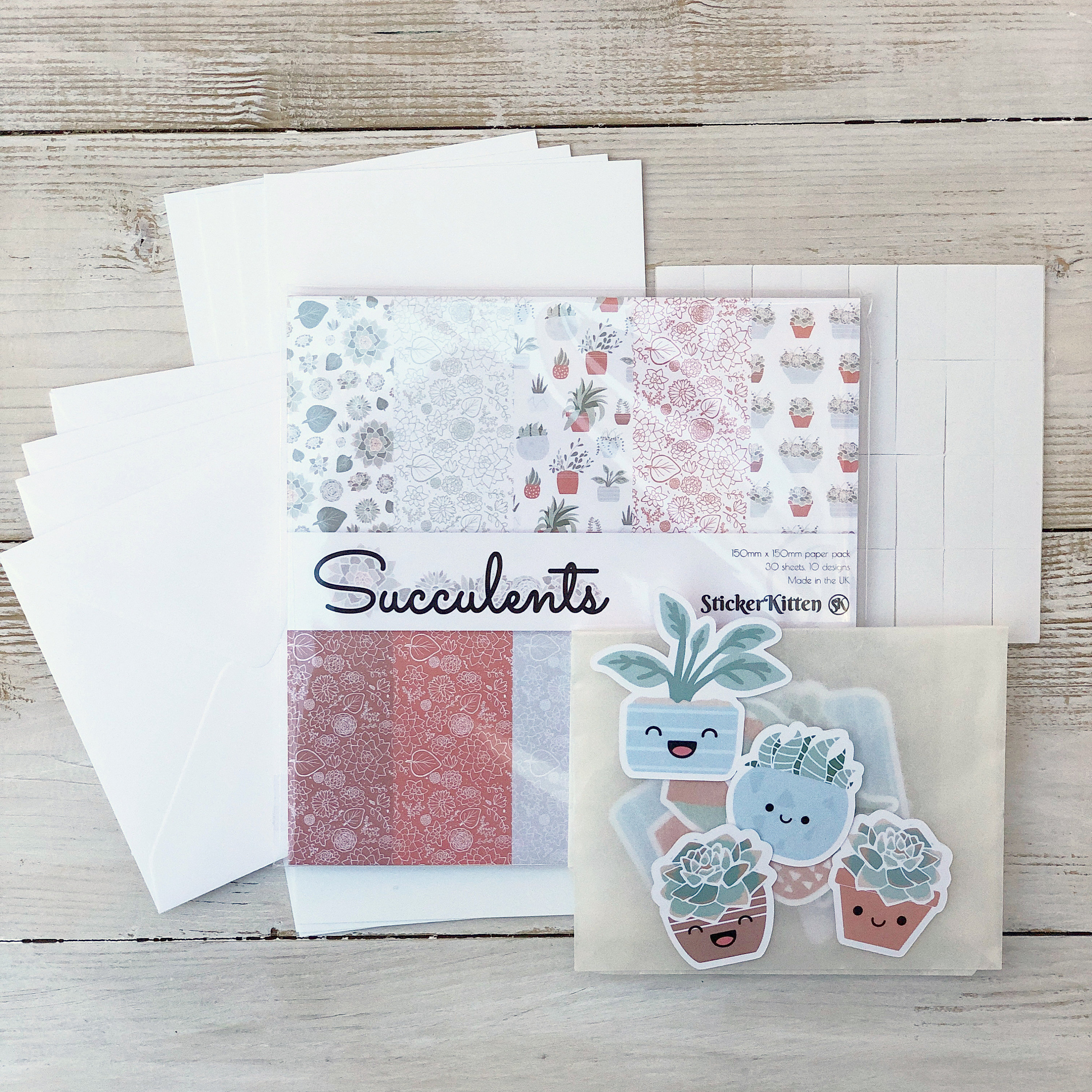 cards make your own plant note cards craft kit with paper Succulents