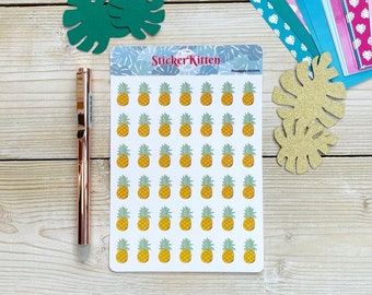 Pineapple Stickers - Cute Tropical Fruit Stickers - Planner Stickers by StickerKitten UK