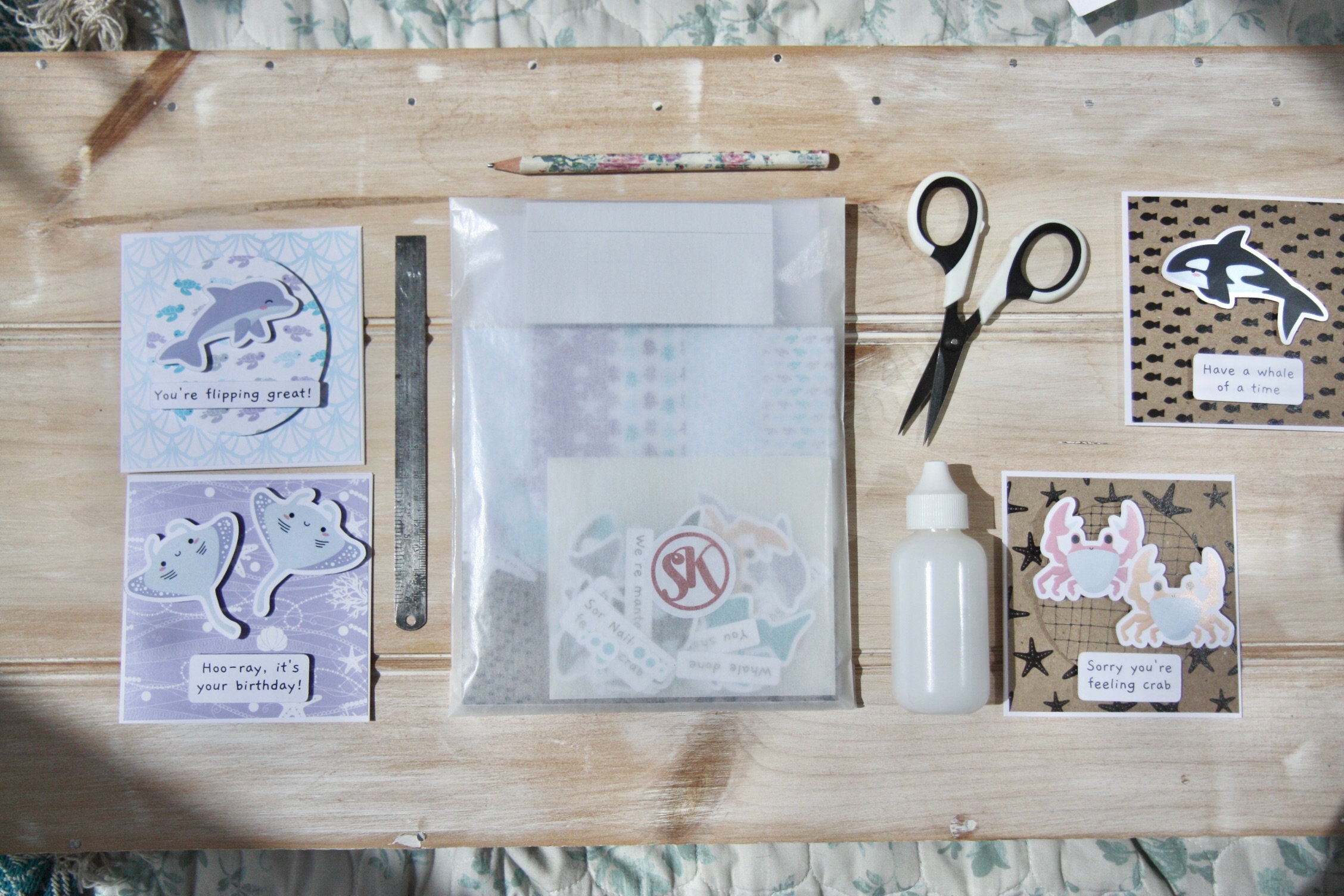 Card Making Kit for Adults - Heart Card Kit DIY - Handmade Card
