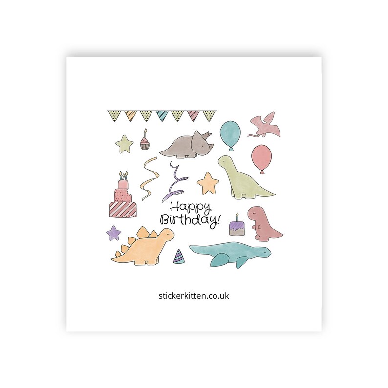 Diecut Dinosaur Ephemera Stickerkitten Birthday Dinos Etsy