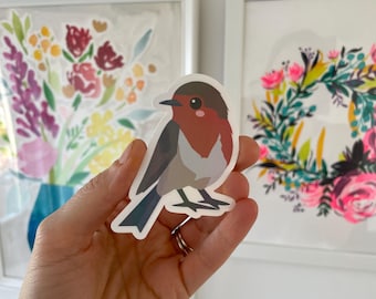 Robin Sticker - Cute Bird Holographic Vinyl Sticker for Laptop, Phone Case, Notebook, Planner or Journal by StickerKitten