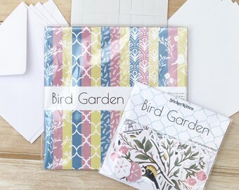 Bird Garden Cardmaking Kit - bastelt euer eigenes Grußkarten-Kit mit Papier, Karten und Topper