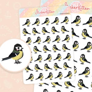 Kohlmeise Aufkleber - niedliche Vogel Aufkleber, Gartenvogel Aufkleber von StickerKitten UK