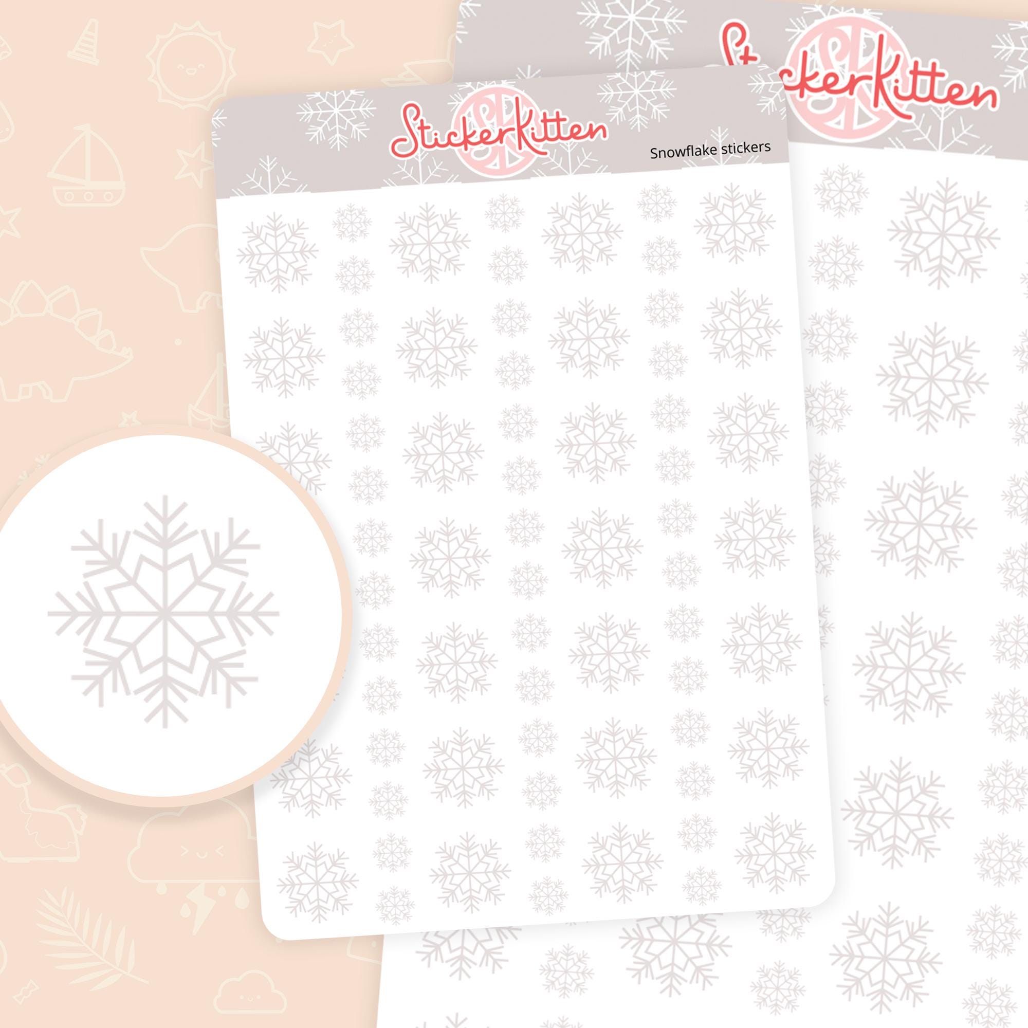 Snowflake Stickers - Festive Winter Christmas Planner Stickers by StickerKitten UK