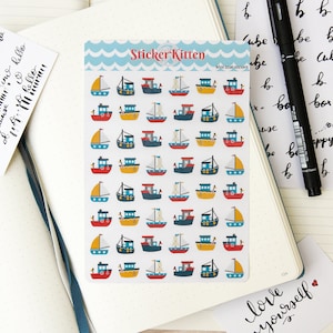 Boot Aufkleber - Mini Boote und Schiffe Planner Sticker von StickerKitten