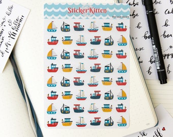 Boat Stickers – Mini Boats and Ships Planner Stickers by StickerKitten