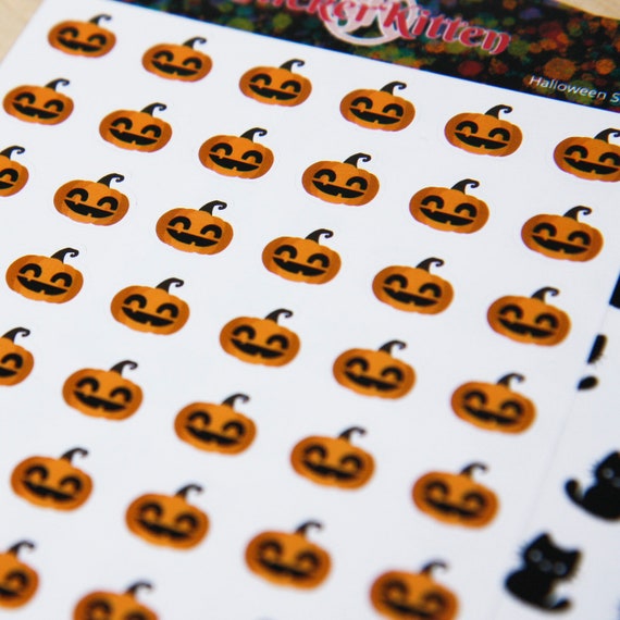 Pumpkin Stickers - Cute Halloween Planner Supplies by StickerKitten