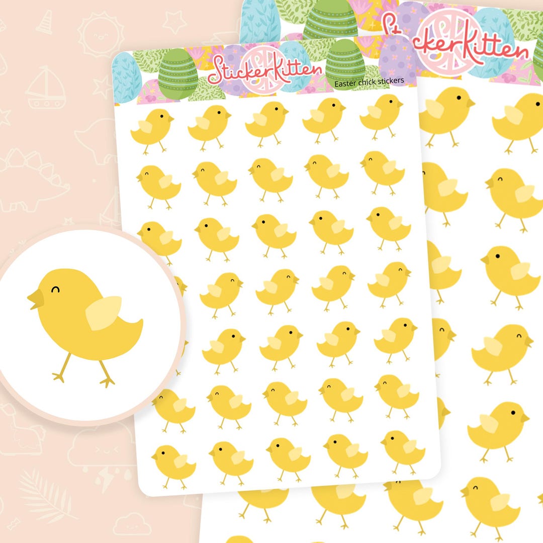 Easter Chick Stickers - Cute Spring Chick Deco Planner Stickers, Cute ...