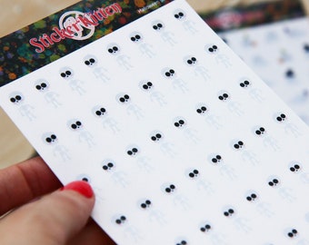 Skeleton Stickers - Cute Halloween Planner Supplies by StickerKitten