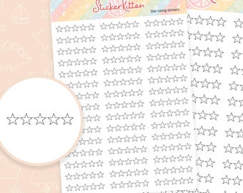 Star Rating Stickers - Review Stickers, Reading Journal Stickers, Book Rating Stickers, Movie Rating Stickers, Five Star Stickers