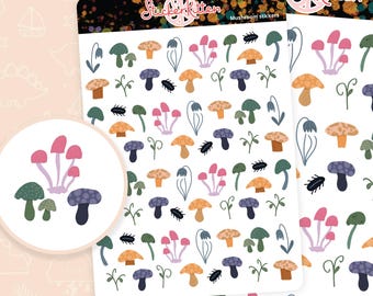 Mushroom Stickers - Cute Spooky Halloween Planner Stickers, Deco Stickers, September & October Journal Stickers by StickerKitten UK