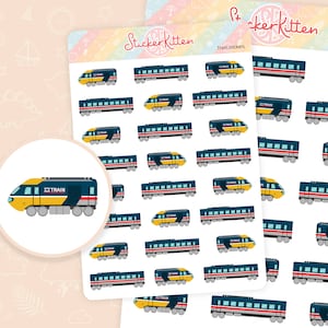 Stickers train - Stickers mignons de planificateur de train de voyageurs par StickerKitten FR
