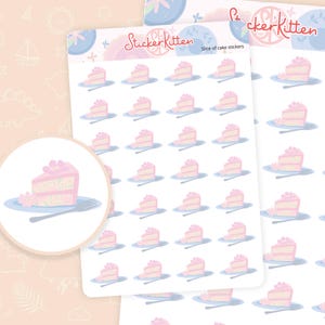 Stickers pour gâteau - Stickers pour planificateur de gâteau, Stickers Tea Party, Stickers thé de l'après-midi, Stickers gâteau d'anniversaire de StickerKitten FR