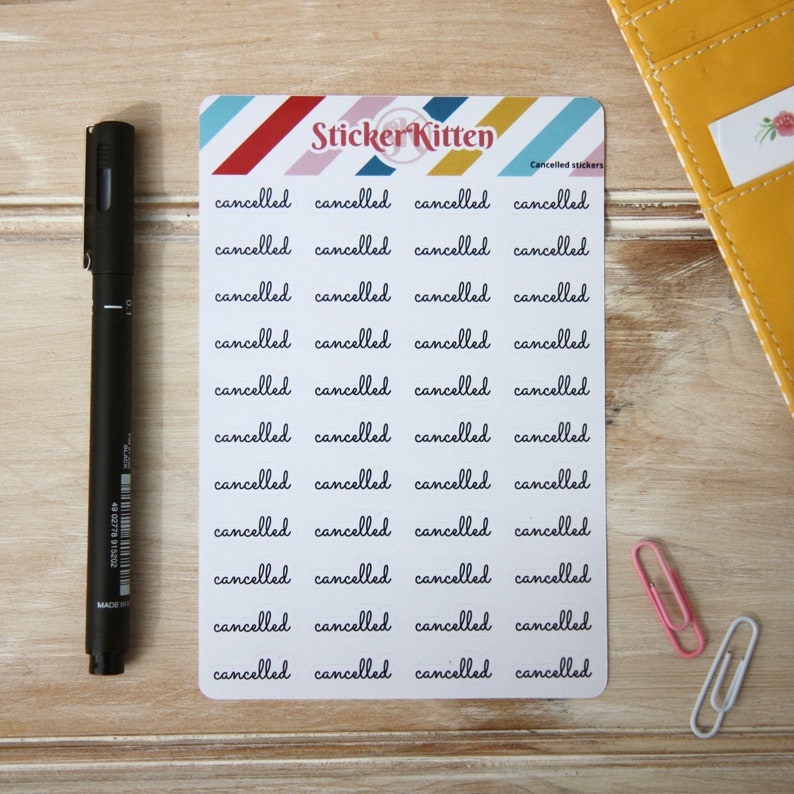 Xancalled Sticker Cancelled Stickers - Script Planner Stickers by Stickerkitten - Etsy