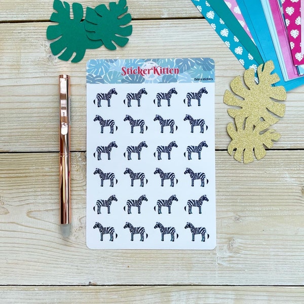 Zebra Stickers - Cute Animal Planner Stickers by StickerKitten UK