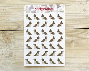 Springer Spaniel Stickers - Cute Pet Dog Planner Stickers by StickerKitten UK