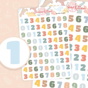 Stickers chiffres - Autocollants mignons de l'agenda, autocollants pour journaux, autocollants date par StickerKitten
