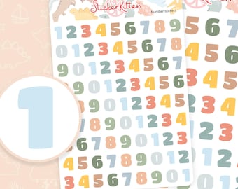 Number Stickers - Cute number planner stickers, journal stickers, date stickers by StickerKitten