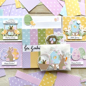 Kit de fabrication de cartes de Pâques - Kit de bricolage printanier avec paquet de papier 6 x 6 et dessus de cartes - créez vos propres cartes de Pâques