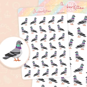 Tauben Aufkleber - Niedliche Vogel Aufkleber, Garten Vogel Aufkleber, Britische Vogel Aufkleber von StickerKitten UK