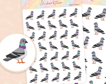 Pegatinas de palomas: pegatinas de pájaros para planificador, pegatinas de pájaros de jardín, pegatinas de pájaros británicos de StickerKitten UK