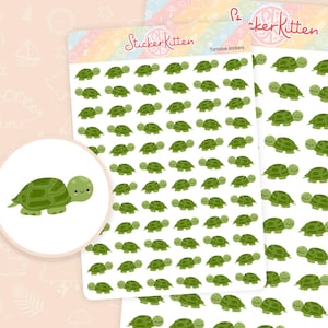 Pegatinas de tortuga: pegatinas de animales y mascotas adorables para tu planificador de StickerKitten UK
