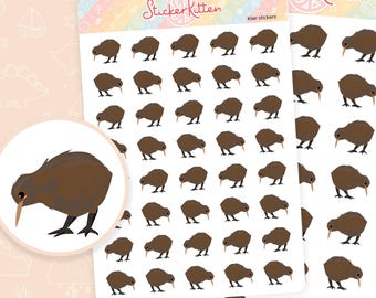 Kiwi Stickers - Cute New Zealand Bird Planner Stickers by StickerKitten UK