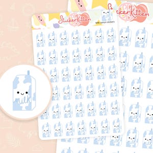 Milk Carton Stickers - Cute School & Nursery Planner Stickers, Teacher Stickers, Back to School Stickers by StickerKitten UK