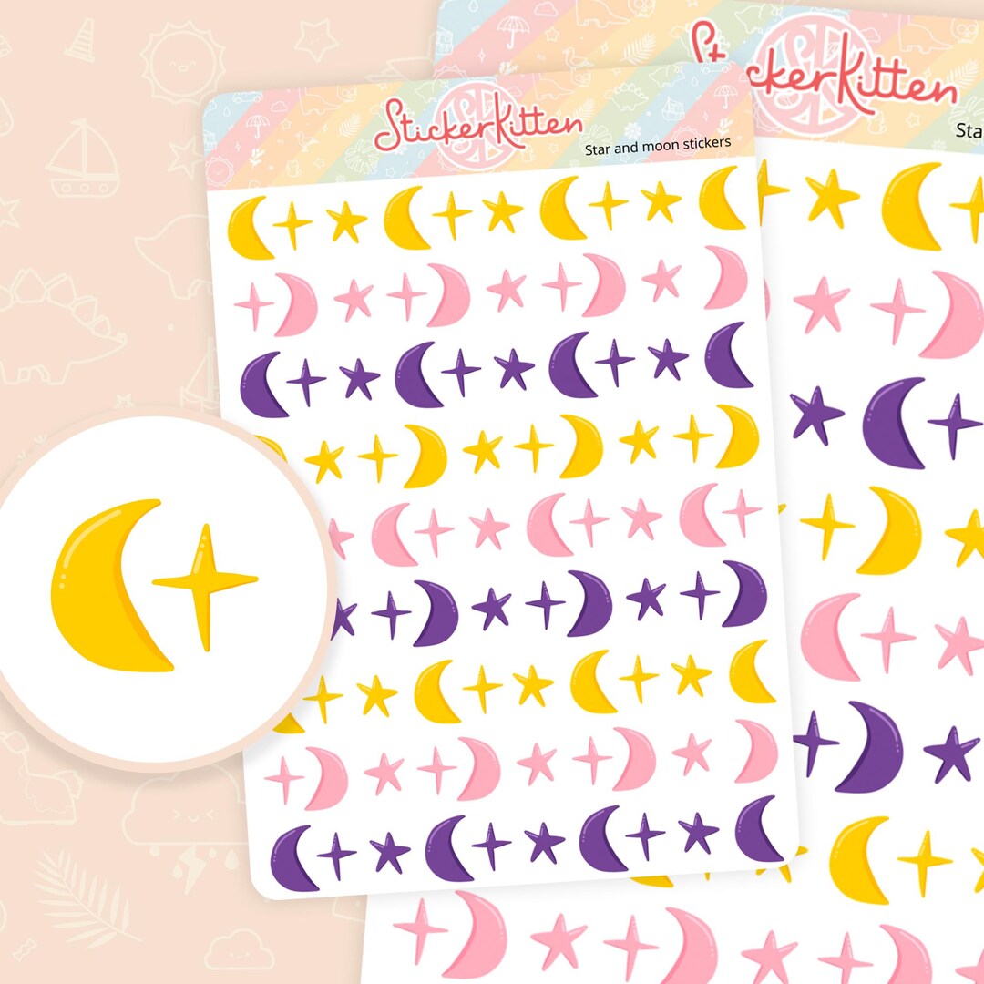 Star and Moon Stickers - Cute Celestial Planner Stickers by ...