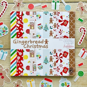 Gingerbread Christmas Paper Pack – 6x6" Christmas Patterned Paper Pad – Cute Christmas Craft & Cardmaking Supplies