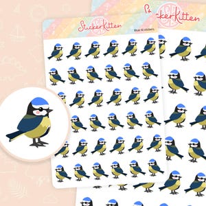 Blaumeise Aufkleber - niedliche Vogel Aufkleber, Gartenvogel Aufkleber von StickerKitten UK